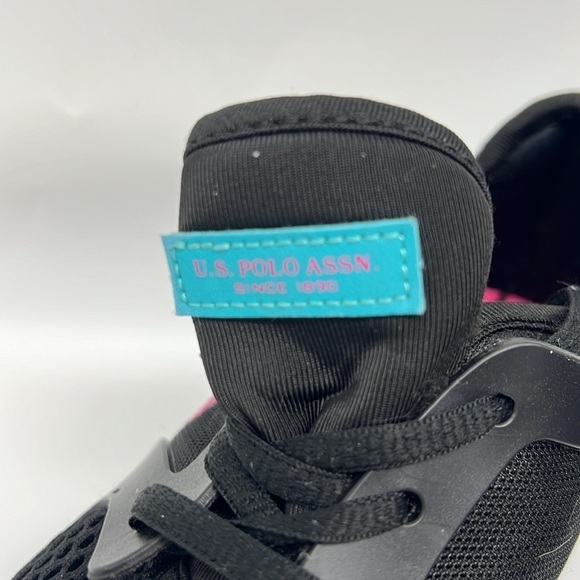 US Polo Association NW8110 Morale -M Black Sneaker Pink Turquoise Accents size 6 - Picture 11 of 11